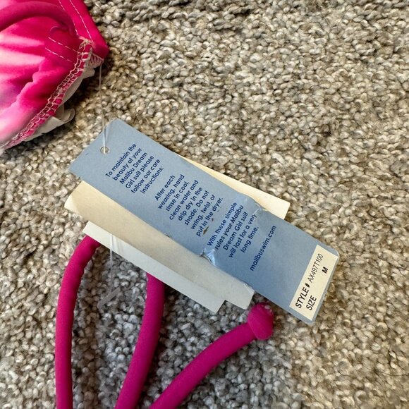 Y2K Vintage Bikini Swimsuit S Small M Medium Pink Tie-Dye Hi Cut Waist 2 Piece - Picture 8 of 9